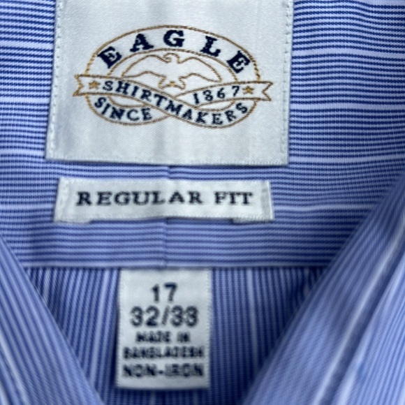 Gently worn, perfect condition Eagle Mens Regular Fit Non Iron Dress shirt. - Picture 7 of 7